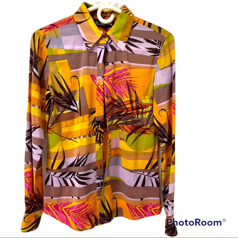 Company by Ellen Tracy, size 2 multicolored shirt, silk and expandex, NWOT.